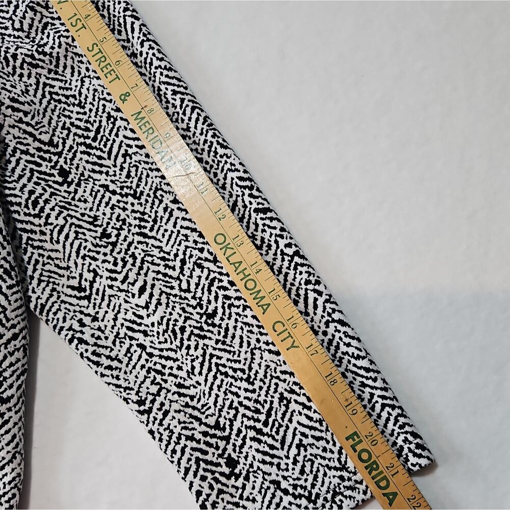 NWT Calvin Klein Women's Black White Herringbone Tweed Ruffle Lined Blazer 16W - Picture 6 of 12